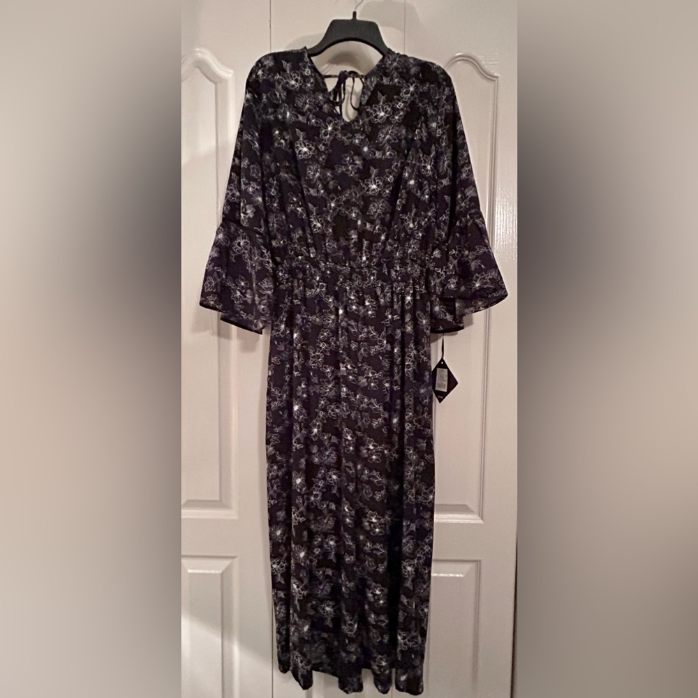 Ava & Viv Black Floral Jumpsuit